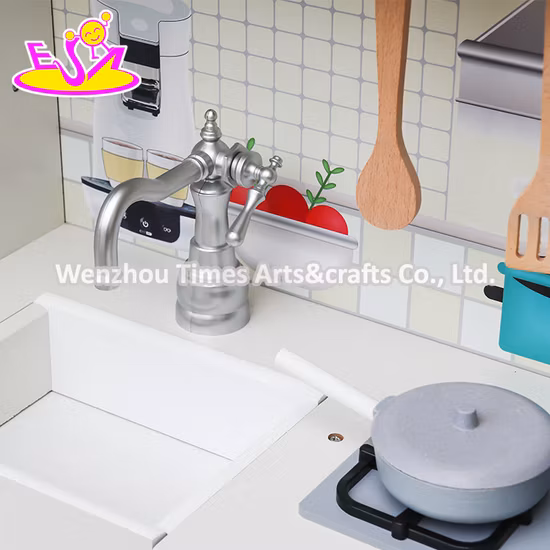 New Arrival Pretend Play White Wooden Large Toy Kitchen for Kids 10%off W10c409
